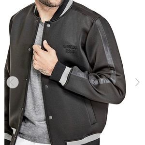 Guess Finn Embroidered Bomber Jacket.